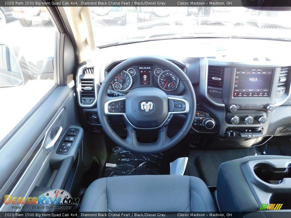 2020 Ram 1500 Big Horn Quad Cab 4x4 Diamond Black Crystal Pearl / Black/Diesel Gray Photo #13