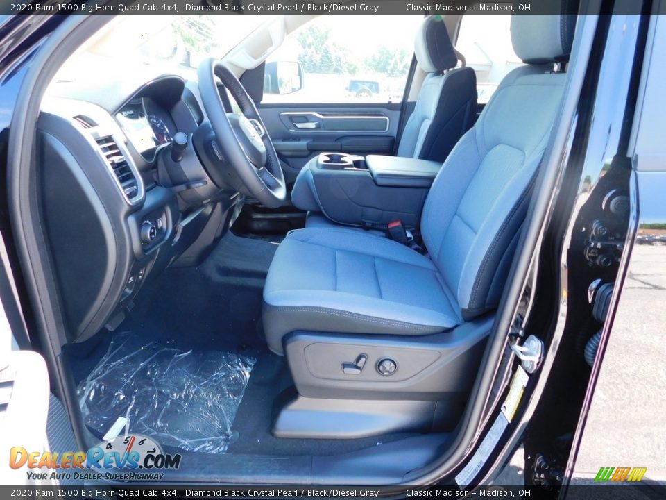 2020 Ram 1500 Big Horn Quad Cab 4x4 Diamond Black Crystal Pearl / Black/Diesel Gray Photo #14