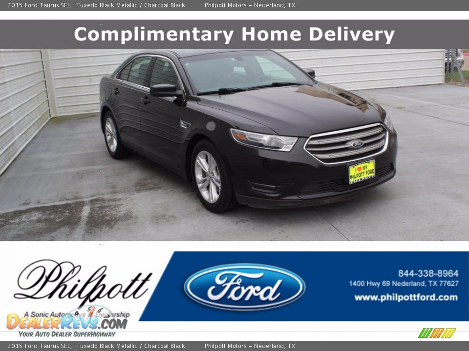 2015 Ford Taurus SEL Tuxedo Black Metallic / Charcoal Black Photo #1