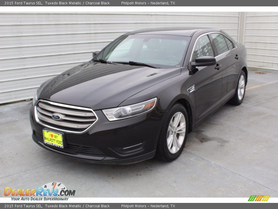 2015 Ford Taurus SEL Tuxedo Black Metallic / Charcoal Black Photo #4