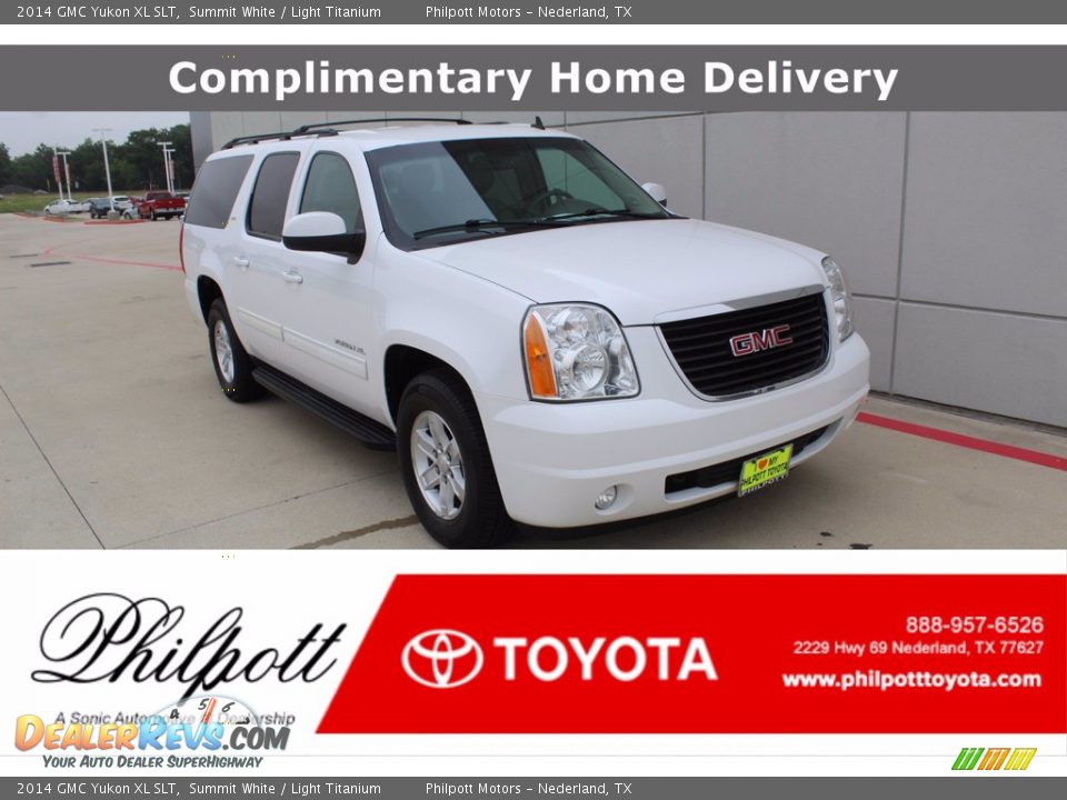 2014 GMC Yukon XL SLT Summit White / Light Titanium Photo #1