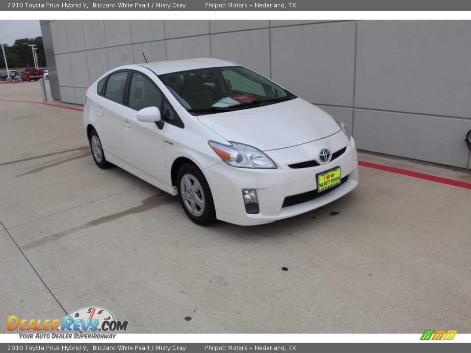 2010 Toyota Prius Hybrid V Blizzard White Pearl / Misty Gray Photo #2