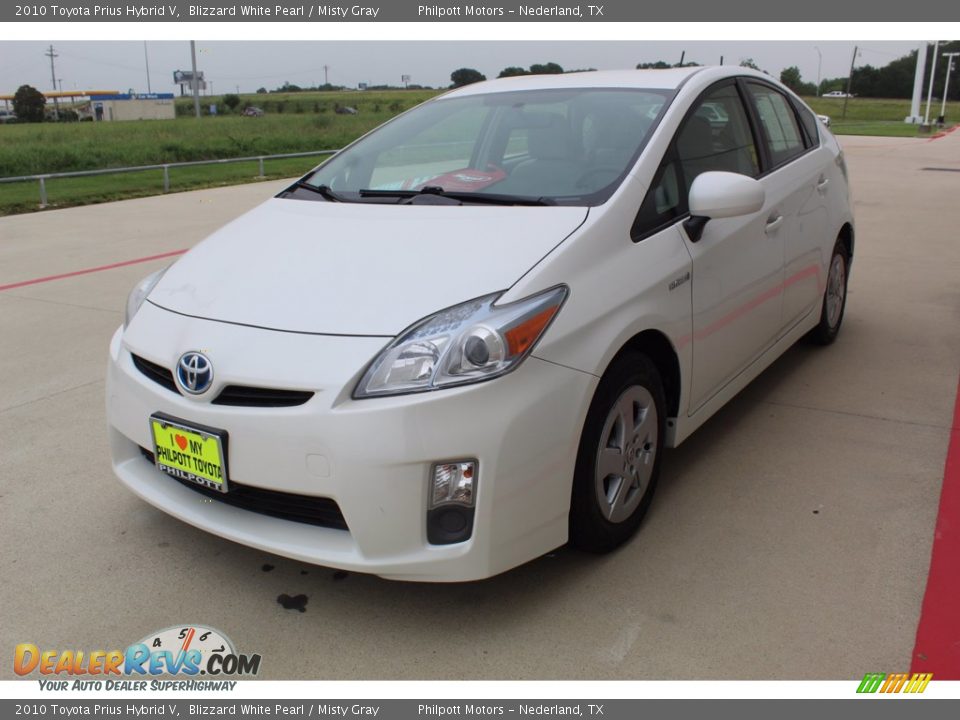 2010 Toyota Prius Hybrid V Blizzard White Pearl / Misty Gray Photo #4