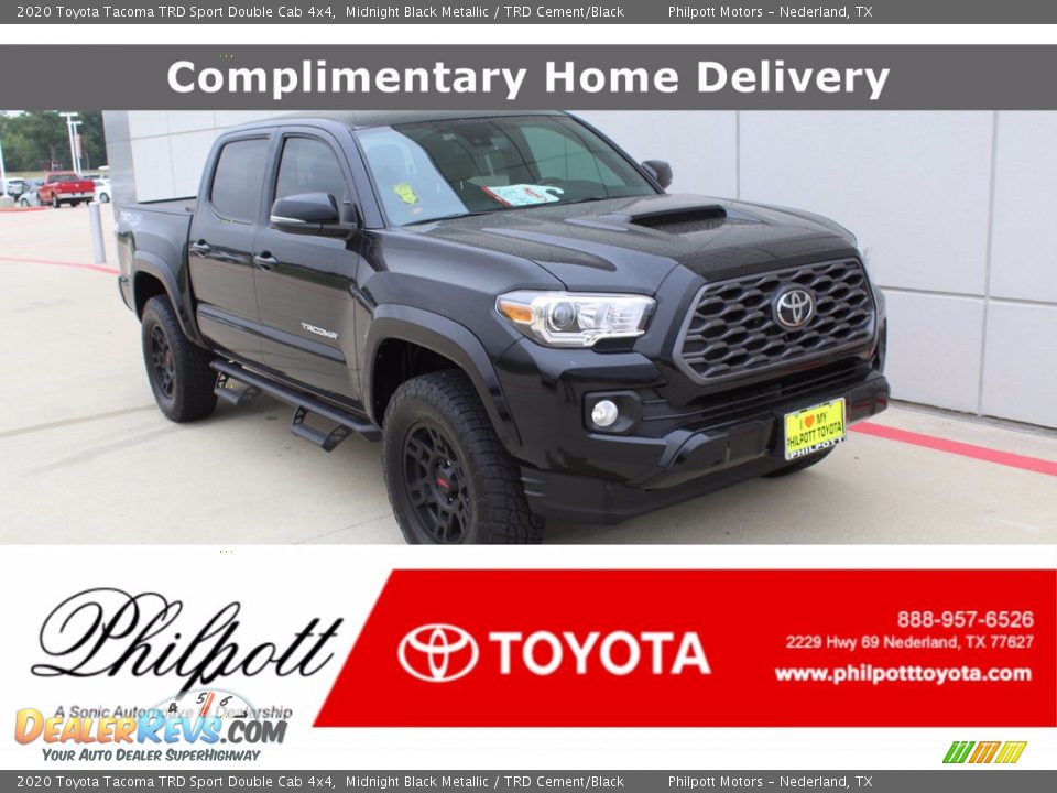 2020 Toyota Tacoma TRD Sport Double Cab 4x4 Midnight Black Metallic / TRD Cement/Black Photo #1