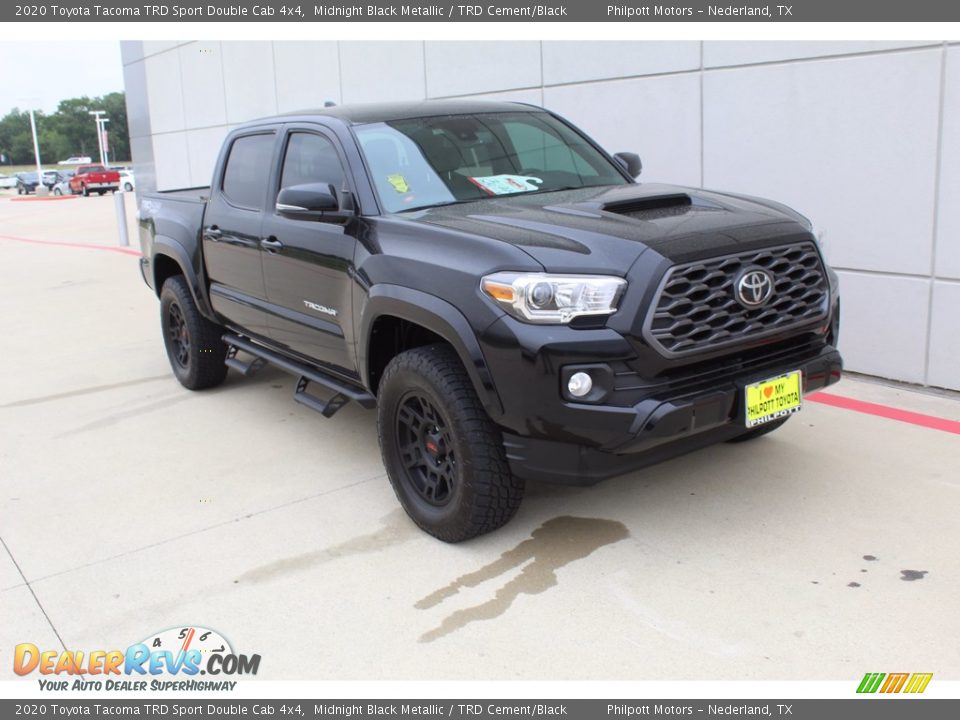 2020 Toyota Tacoma TRD Sport Double Cab 4x4 Midnight Black Metallic / TRD Cement/Black Photo #2