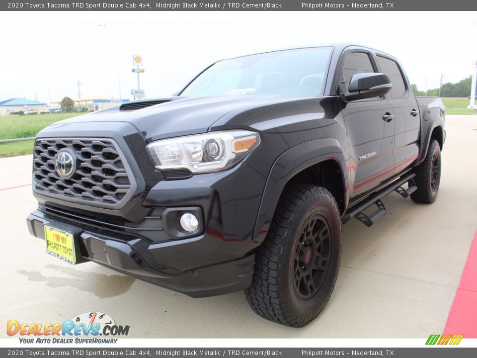 2020 Toyota Tacoma TRD Sport Double Cab 4x4 Midnight Black Metallic / TRD Cement/Black Photo #4