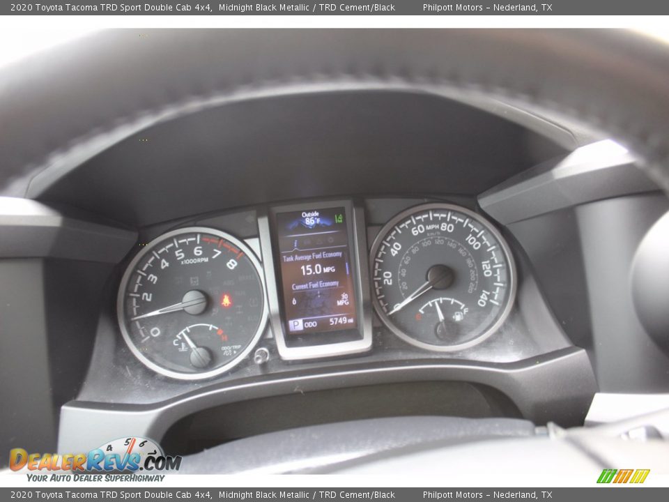 2020 Toyota Tacoma TRD Sport Double Cab 4x4 Midnight Black Metallic / TRD Cement/Black Photo #13