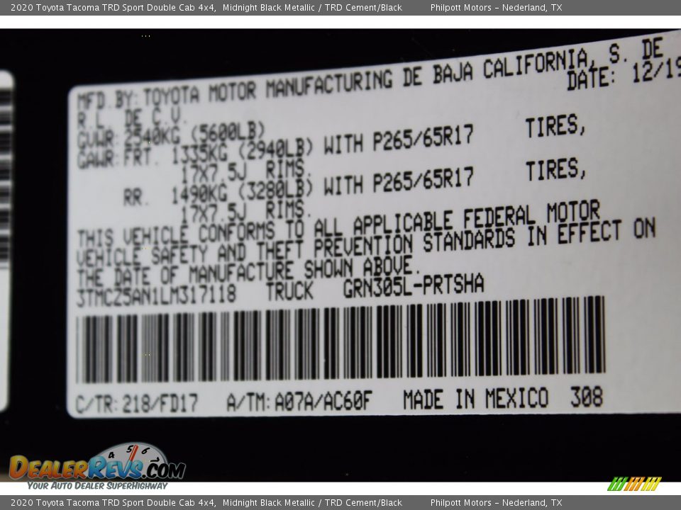 2020 Toyota Tacoma TRD Sport Double Cab 4x4 Midnight Black Metallic / TRD Cement/Black Photo #28