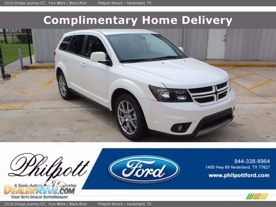2019 Dodge Journey GT Vice White / Black/Red Photo #1