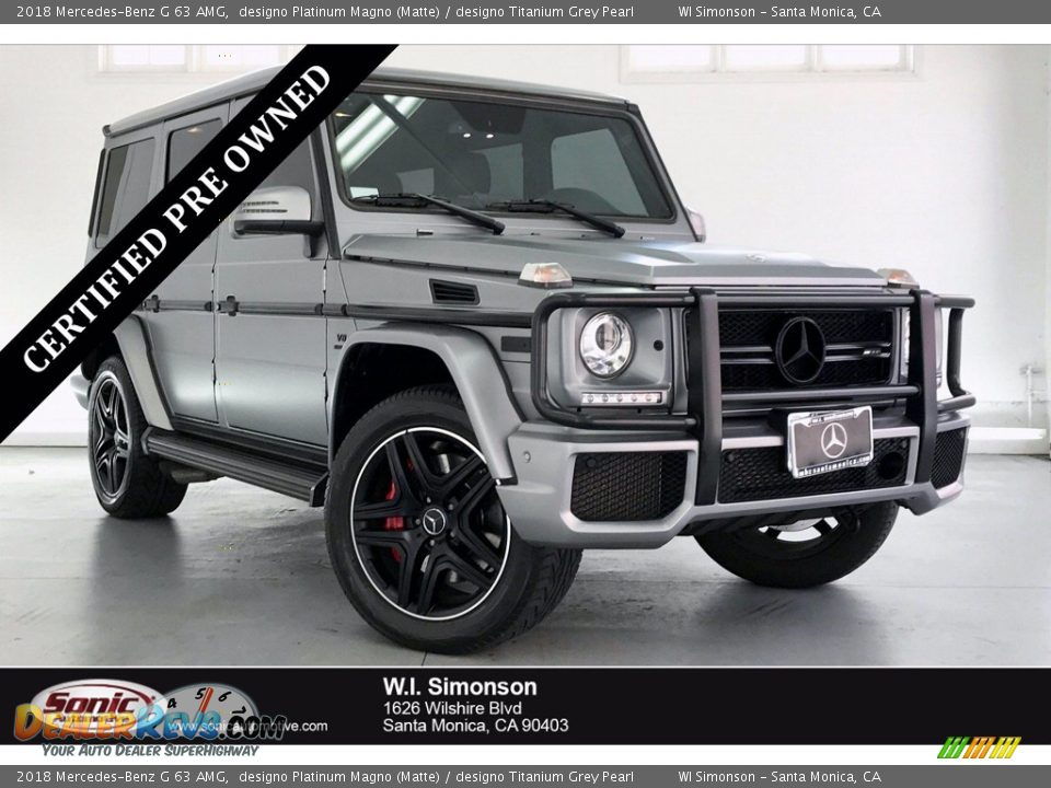 2018 Mercedes-Benz G 63 AMG designo Platinum Magno (Matte) / designo Titanium Grey Pearl Photo #1