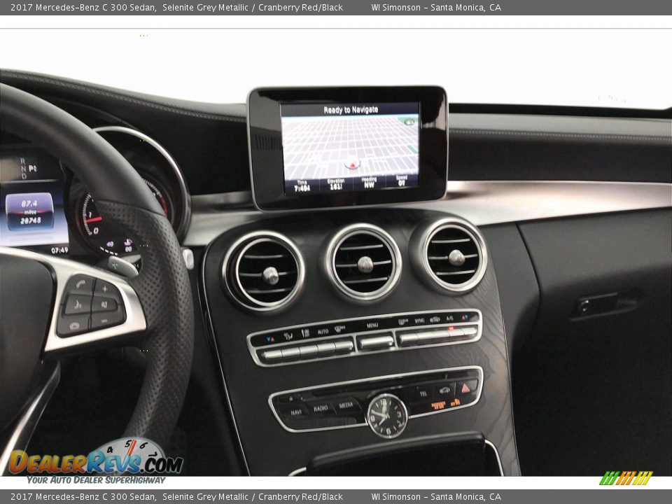 2017 Mercedes-Benz C 300 Sedan Selenite Grey Metallic / Cranberry Red/Black Photo #5