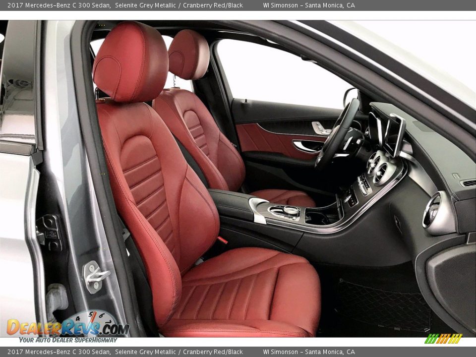 2017 Mercedes-Benz C 300 Sedan Selenite Grey Metallic / Cranberry Red/Black Photo #6