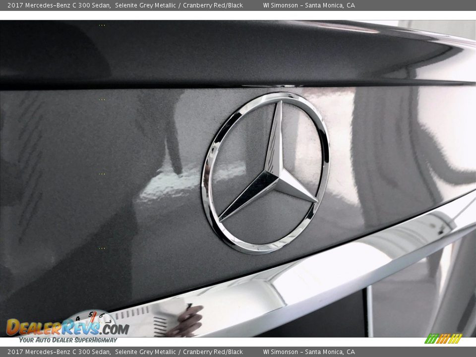 2017 Mercedes-Benz C 300 Sedan Selenite Grey Metallic / Cranberry Red/Black Photo #7