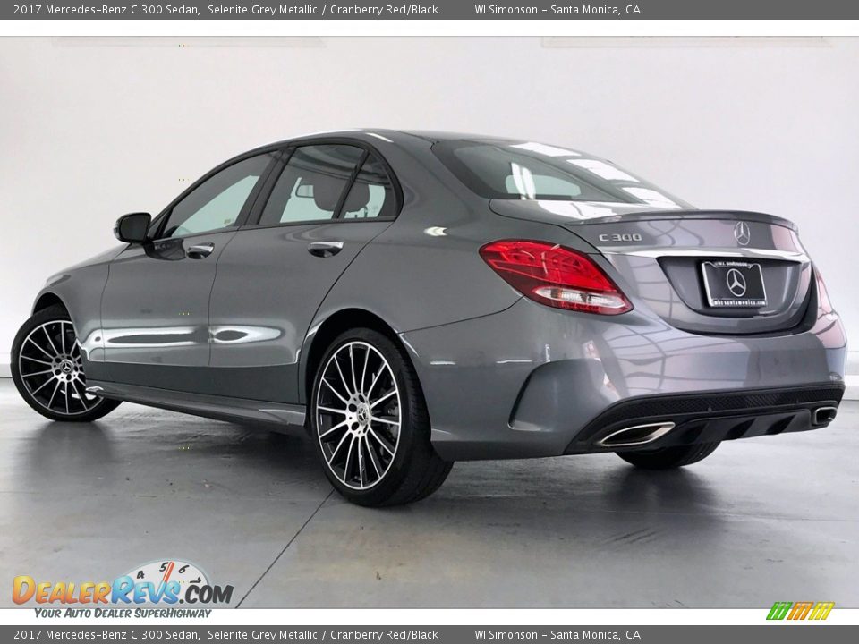 2017 Mercedes-Benz C 300 Sedan Selenite Grey Metallic / Cranberry Red/Black Photo #10