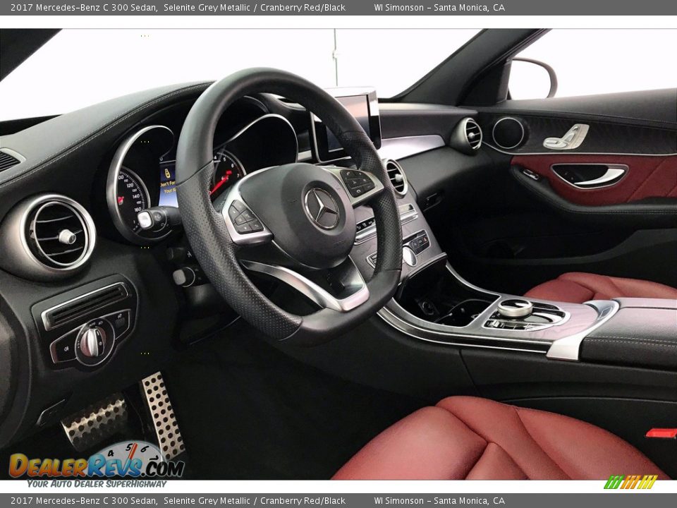 2017 Mercedes-Benz C 300 Sedan Selenite Grey Metallic / Cranberry Red/Black Photo #22