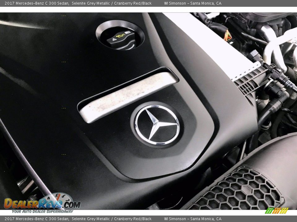 2017 Mercedes-Benz C 300 Sedan Selenite Grey Metallic / Cranberry Red/Black Photo #31