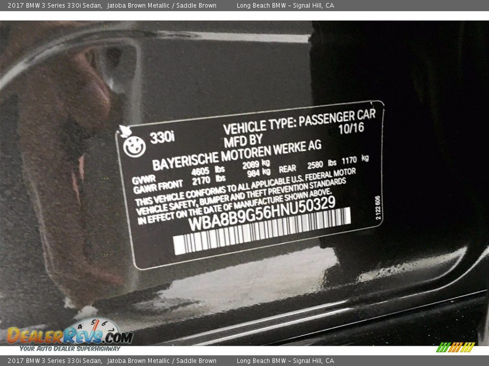 2017 BMW 3 Series 330i Sedan Jatoba Brown Metallic / Saddle Brown Photo #36