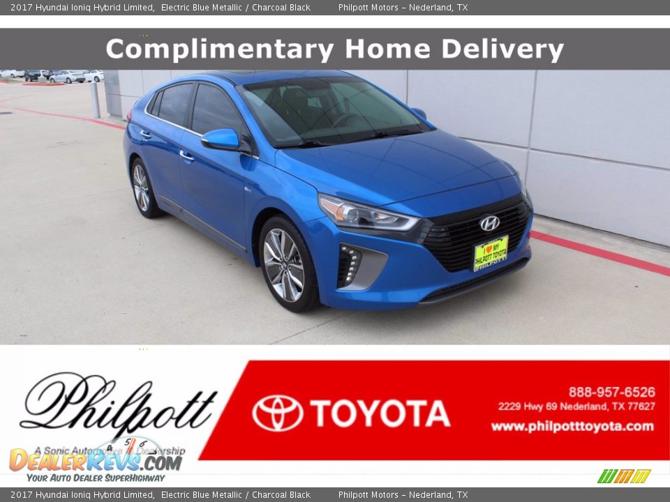 2017 Hyundai Ioniq Hybrid Limited Electric Blue Metallic / Charcoal Black Photo #1