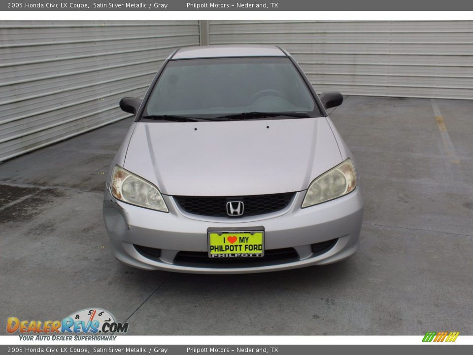 2005 Honda Civic LX Coupe Satin Silver Metallic / Gray Photo #3