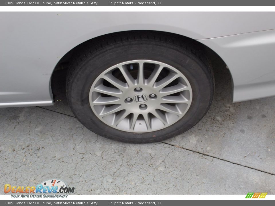 2005 Honda Civic LX Coupe Satin Silver Metallic / Gray Photo #6