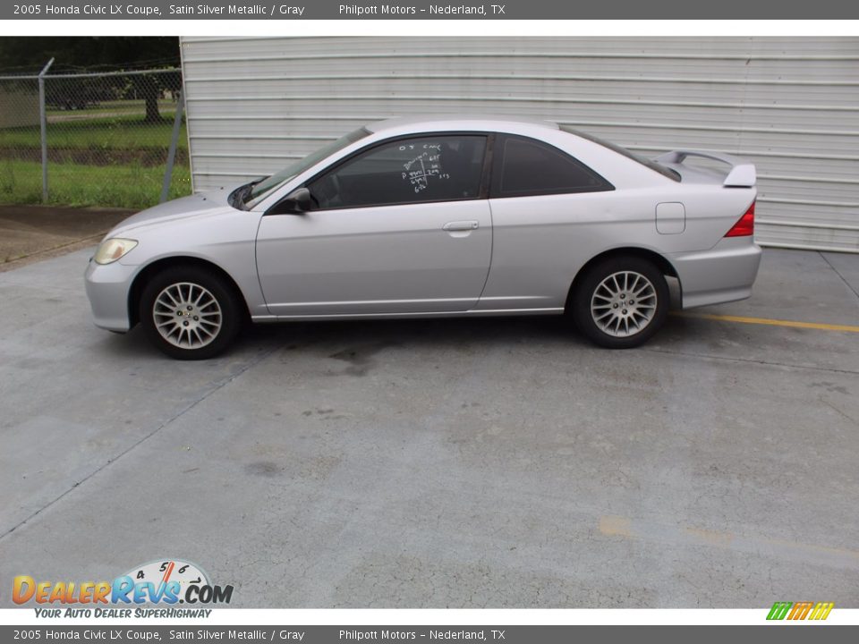 2005 Honda Civic LX Coupe Satin Silver Metallic / Gray Photo #7