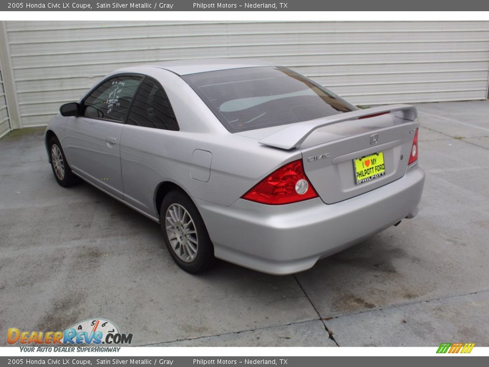 2005 Honda Civic LX Coupe Satin Silver Metallic / Gray Photo #8