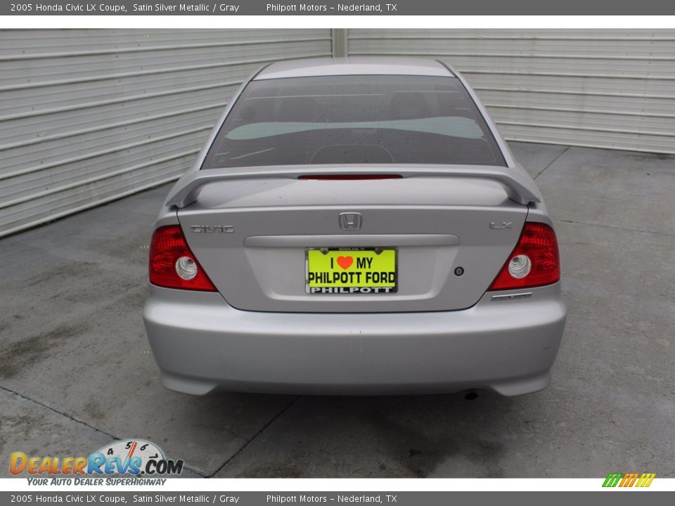 2005 Honda Civic LX Coupe Satin Silver Metallic / Gray Photo #9