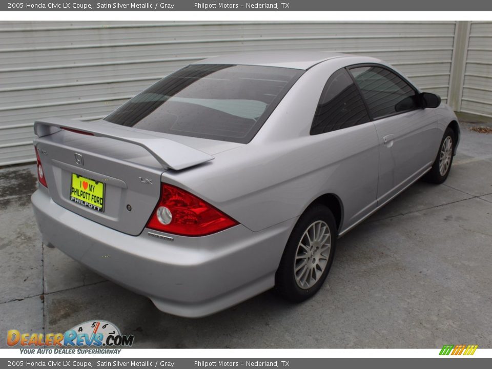 2005 Honda Civic LX Coupe Satin Silver Metallic / Gray Photo #10