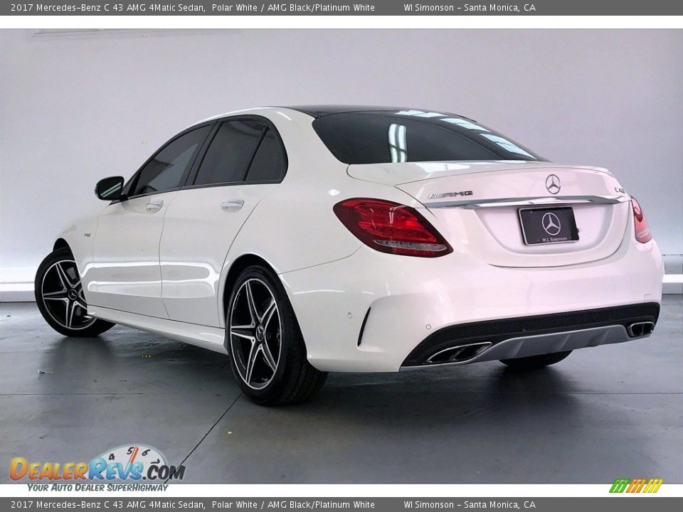 2017 Mercedes-Benz C 43 AMG 4Matic Sedan Polar White / AMG Black/Platinum White Photo #10