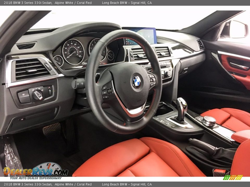 2018 BMW 3 Series 330i Sedan Alpine White / Coral Red Photo #20