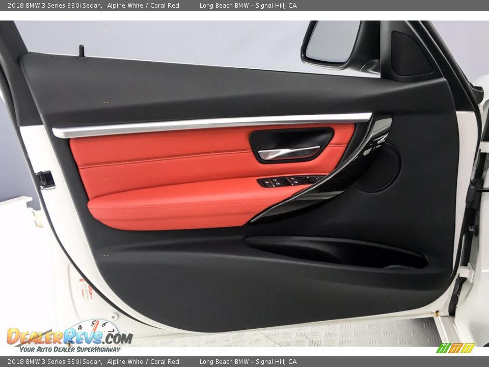 2018 BMW 3 Series 330i Sedan Alpine White / Coral Red Photo #23