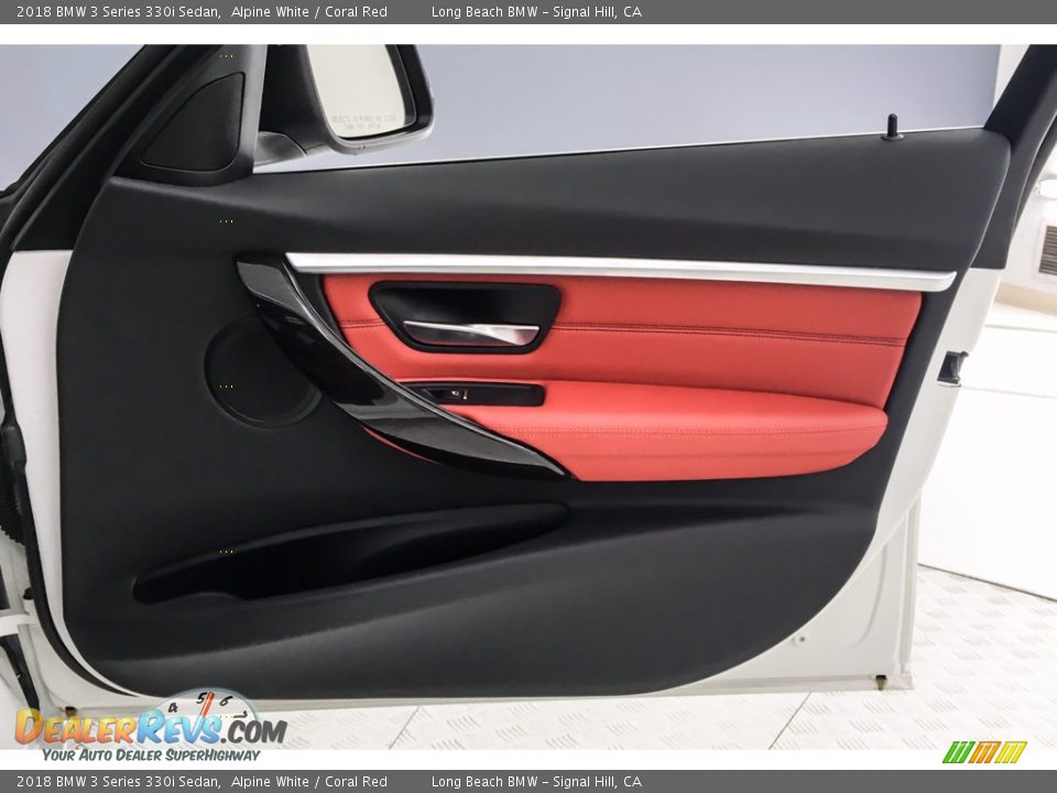 2018 BMW 3 Series 330i Sedan Alpine White / Coral Red Photo #27