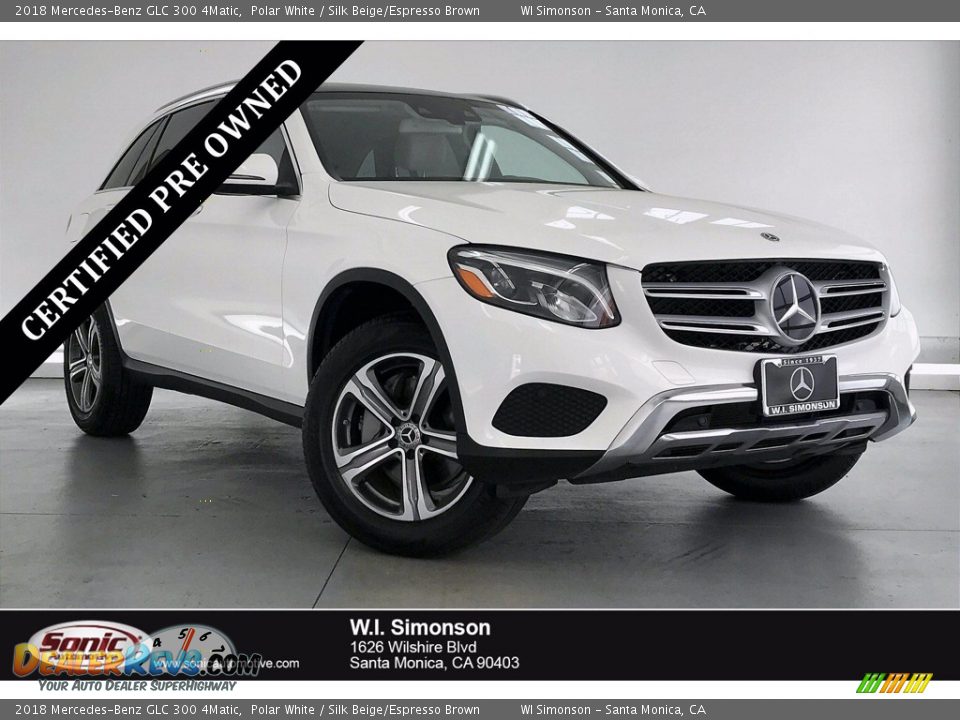 2018 Mercedes-Benz GLC 300 4Matic Polar White / Silk Beige/Espresso Brown Photo #1