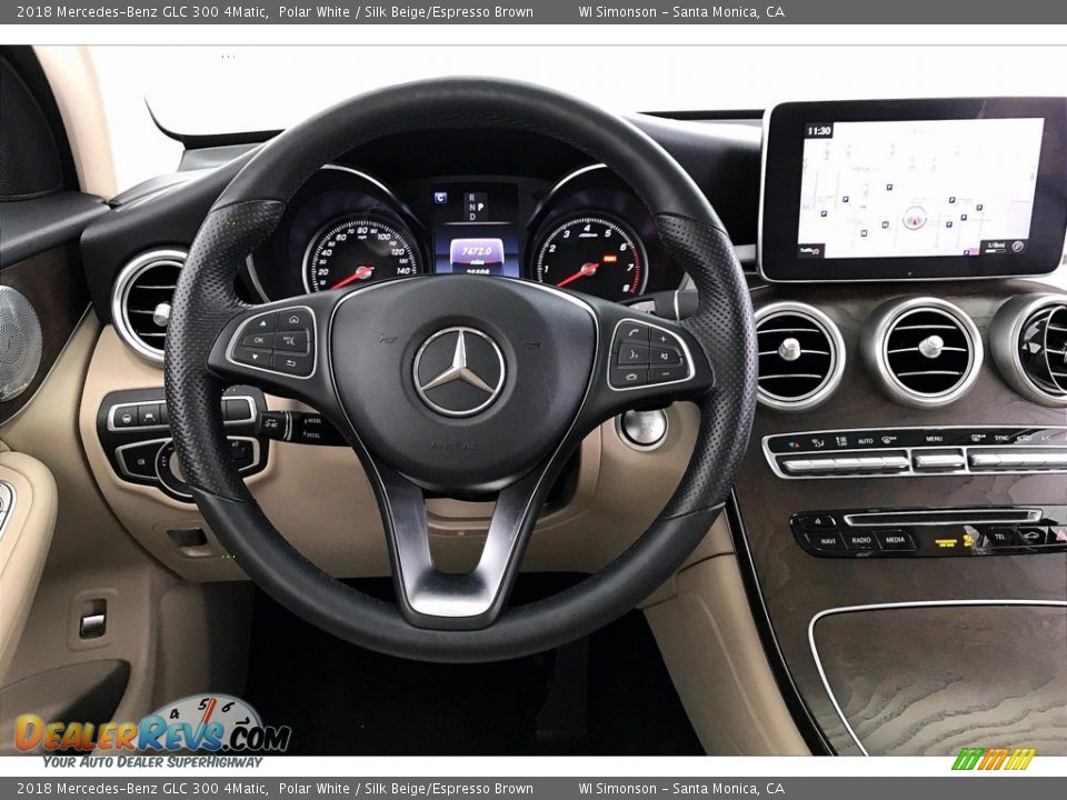 2018 Mercedes-Benz GLC 300 4Matic Polar White / Silk Beige/Espresso Brown Photo #4