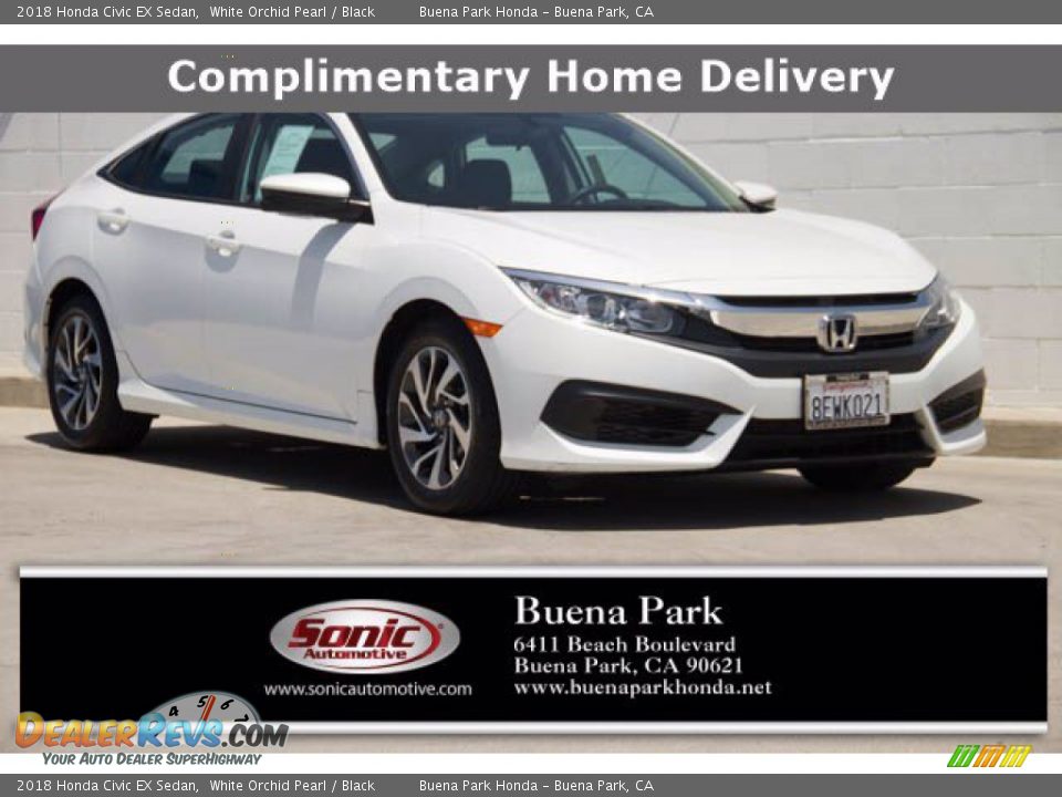 2018 Honda Civic EX Sedan White Orchid Pearl / Black Photo #1