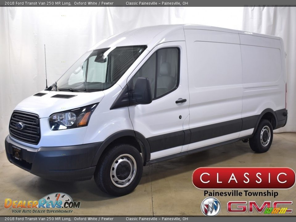 2018 Ford Transit Van 250 MR Long Oxford White / Pewter Photo #1