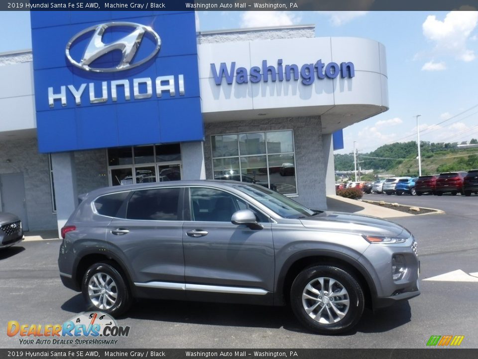 2019 Hyundai Santa Fe SE AWD Machine Gray / Black Photo #2