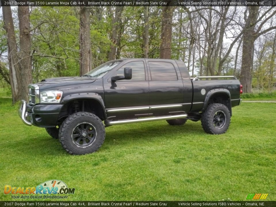 Brilliant Black Crystal Pearl 2007 Dodge Ram 3500 Laramie Mega Cab 4x4 Photo #1