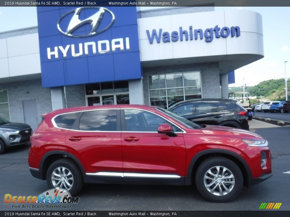 2019 Hyundai Santa Fe SE AWD Scarlet Red / Black Photo #2