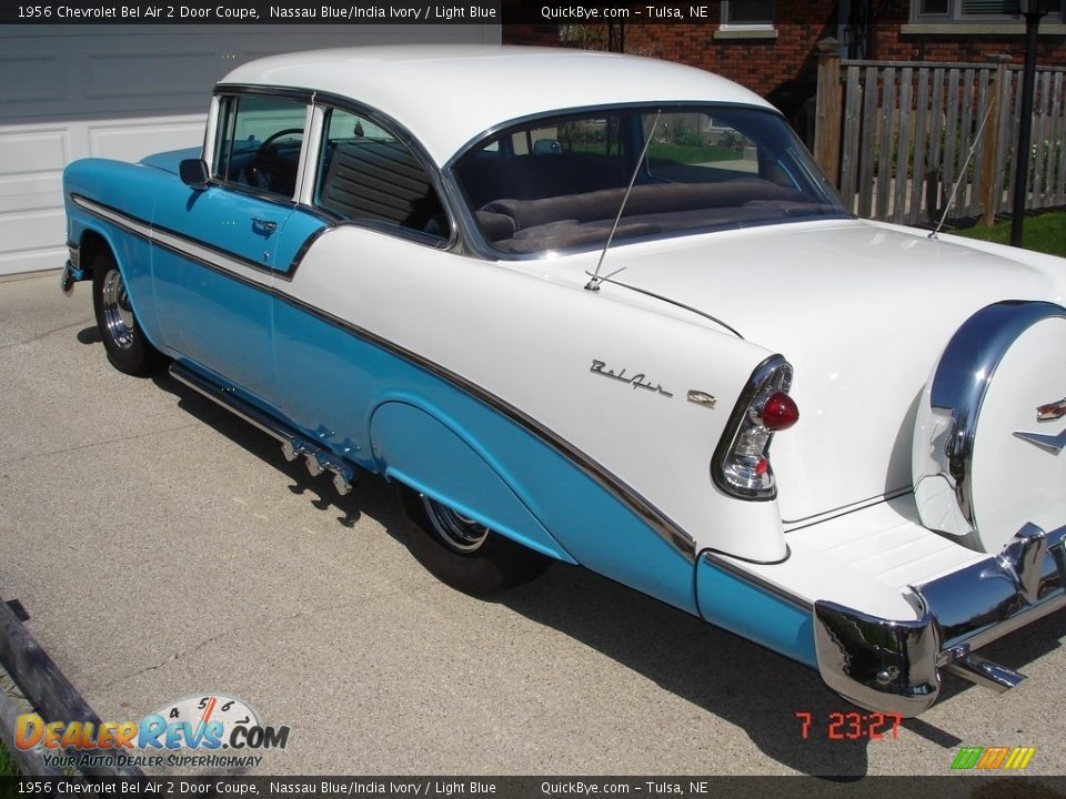 1956 Chevrolet Bel Air 2 Door Coupe Nassau Blue/India Ivory / Light Blue Photo #5