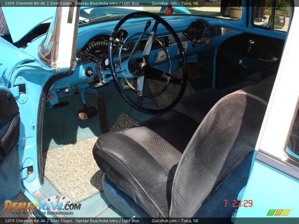 1956 Chevrolet Bel Air 2 Door Coupe Nassau Blue/India Ivory / Light Blue Photo #6