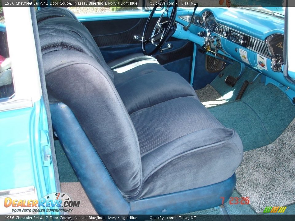 1956 Chevrolet Bel Air 2 Door Coupe Nassau Blue/India Ivory / Light Blue Photo #7