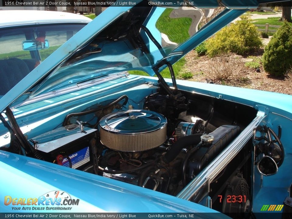 1956 Chevrolet Bel Air 2 Door Coupe Nassau Blue/India Ivory / Light Blue Photo #9