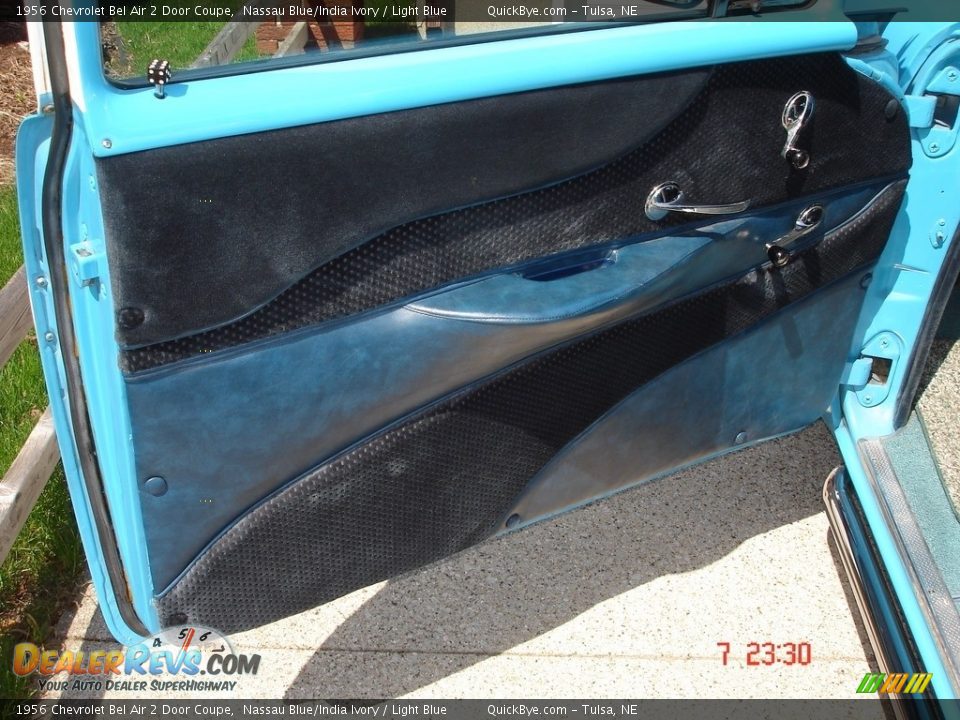1956 Chevrolet Bel Air 2 Door Coupe Nassau Blue/India Ivory / Light Blue Photo #10