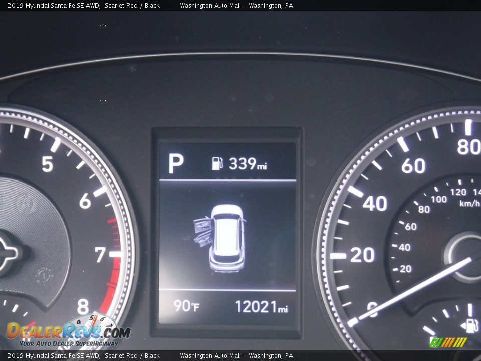 2019 Hyundai Santa Fe SE AWD Scarlet Red / Black Photo #28