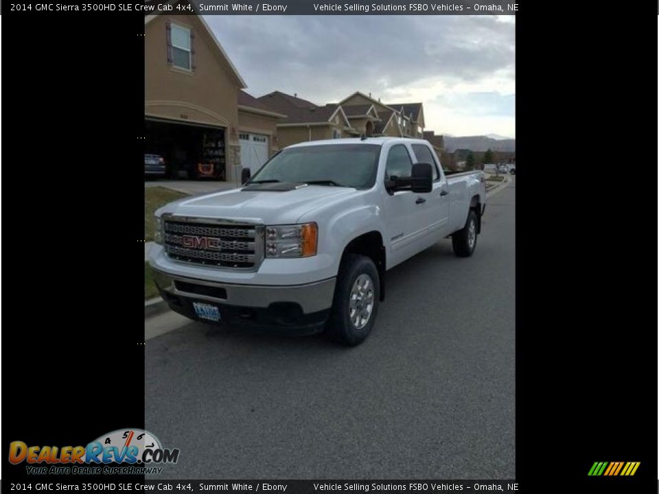 2014 GMC Sierra 3500HD SLE Crew Cab 4x4 Summit White / Ebony Photo #1