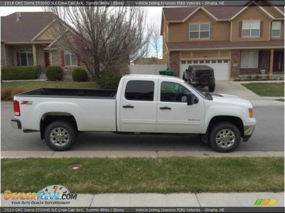 2014 GMC Sierra 3500HD SLE Crew Cab 4x4 Summit White / Ebony Photo #2