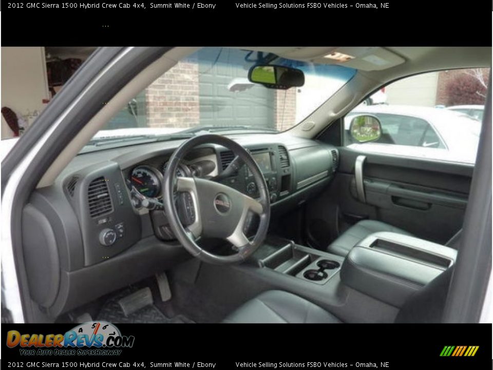 Ebony Interior - 2012 GMC Sierra 1500 Hybrid Crew Cab 4x4 Photo #6