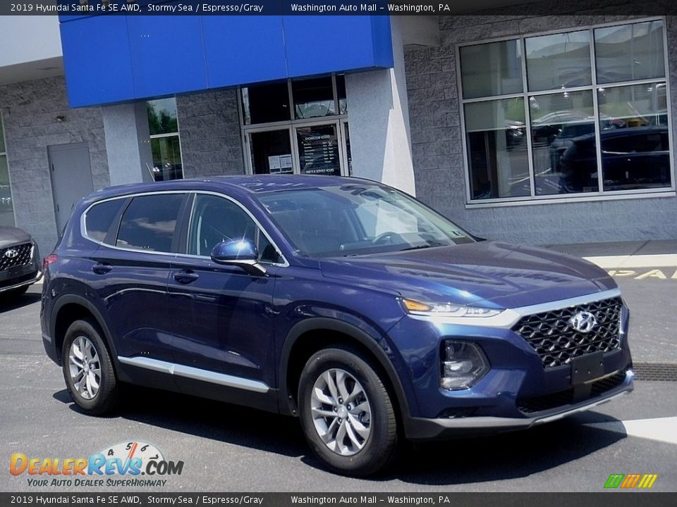 2019 Hyundai Santa Fe SE AWD Stormy Sea / Espresso/Gray Photo #1