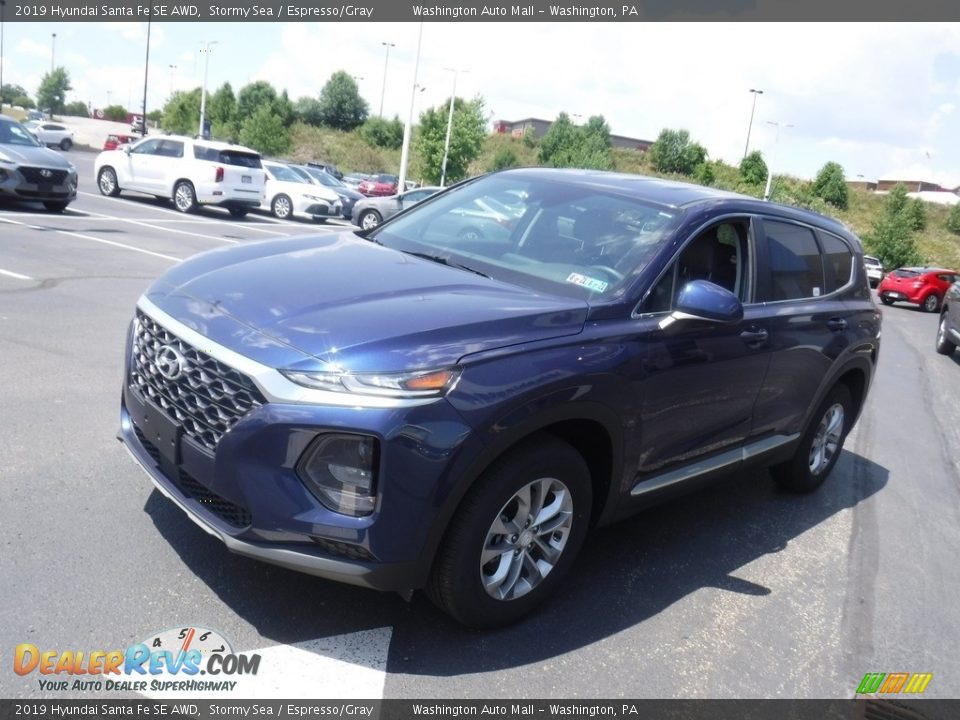 2019 Hyundai Santa Fe SE AWD Stormy Sea / Espresso/Gray Photo #5